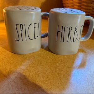 Rae Dunn Gray Spice and Herb Mugs
